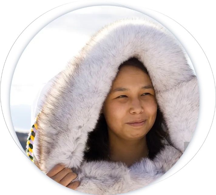 Indigenous woman wearing a fur coat Indigenous woman wearing a fur coat