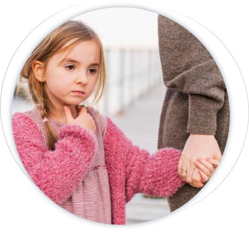 Asset 16 Sad Girl holding her mother's hand. - Custody Mediation in Ontario